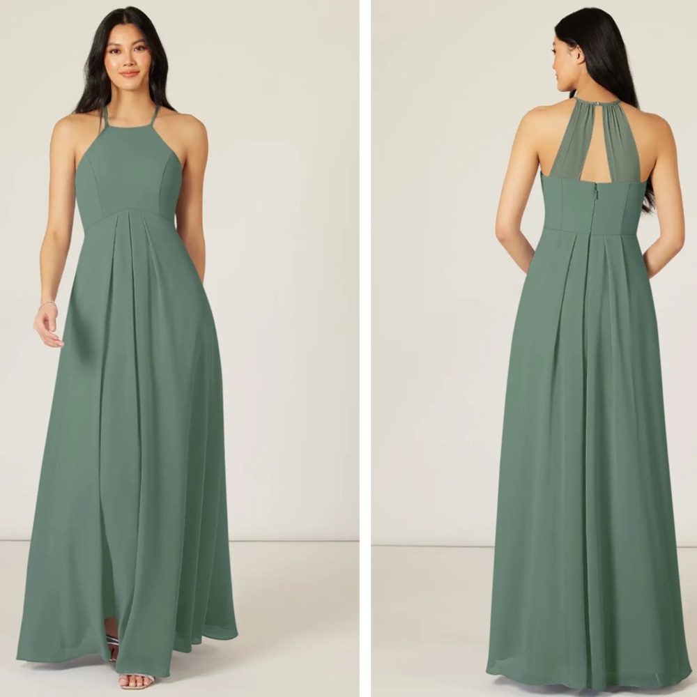 NWT Azazie Sarah size 8 eucalyptus green bridesmaids dress formal wedding prom